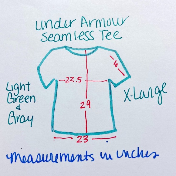 Under Armour. The Seamless Tee. Performance Wear. Light Green with Gray. - Picture 8 of 9
